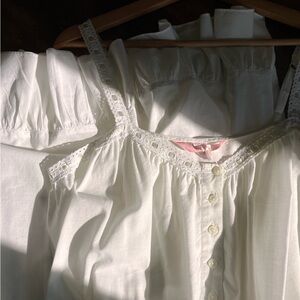 Gorgeous Vintage Victorias Secret Broderie Anglaise White Cotton Nightgown M